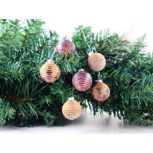 Line Labrecque - Small stylized ornaments in gold, mauve and silver